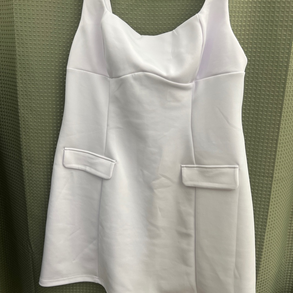 White Sleeveless A-Line Mini Dress